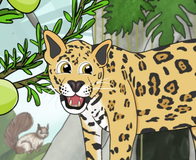 360 rainforest jaguars natural habitat comic cartoon mayantoons